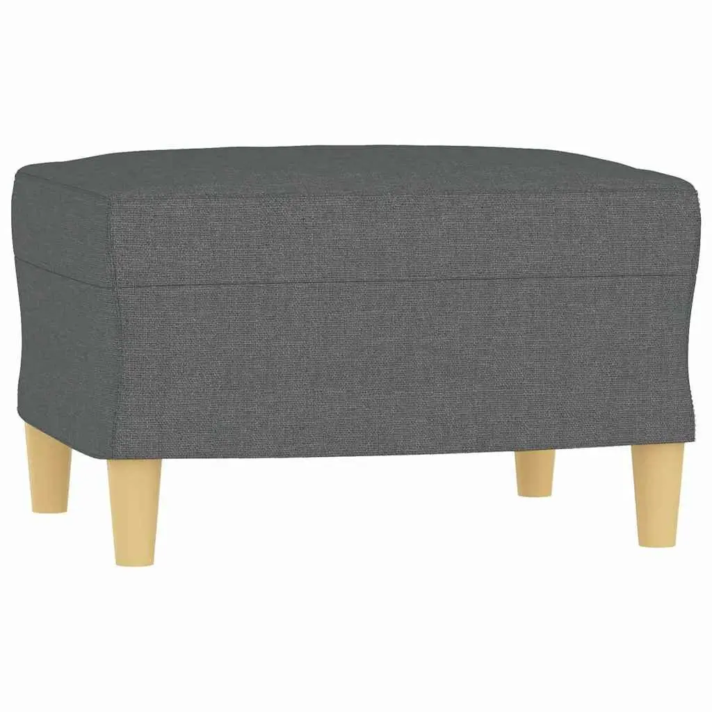 Footstool Compact Dark Grey Fabric 60x50x41 cm Rest Seat Ottoman