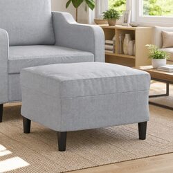 Modern Light Grey Ottoman with Sturdy Plywood Frame