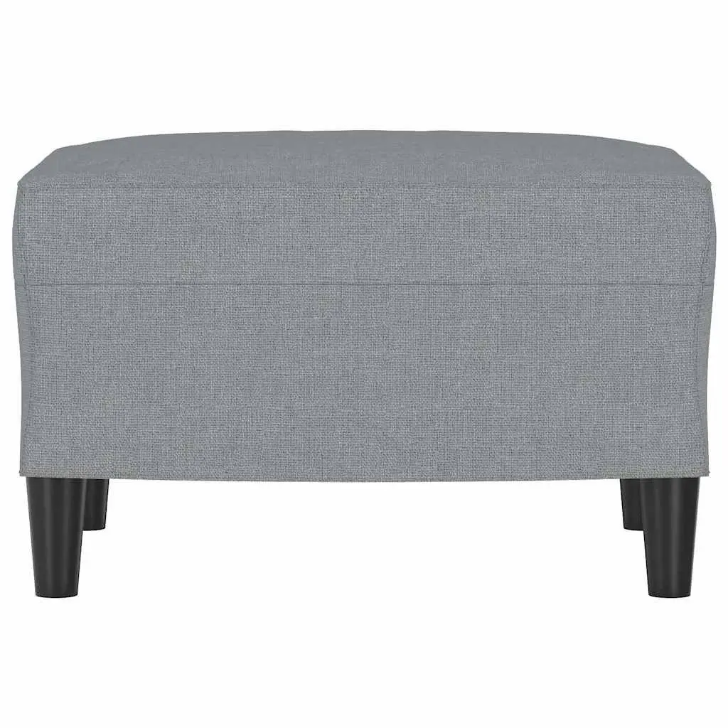 Footstool Compact Light Grey Fabric Ottoman Rest Seat
