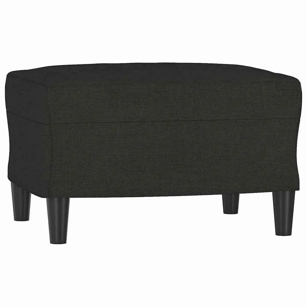 Ottoman Footstool Compact Fabric Foot Rest Black 60x50cm
