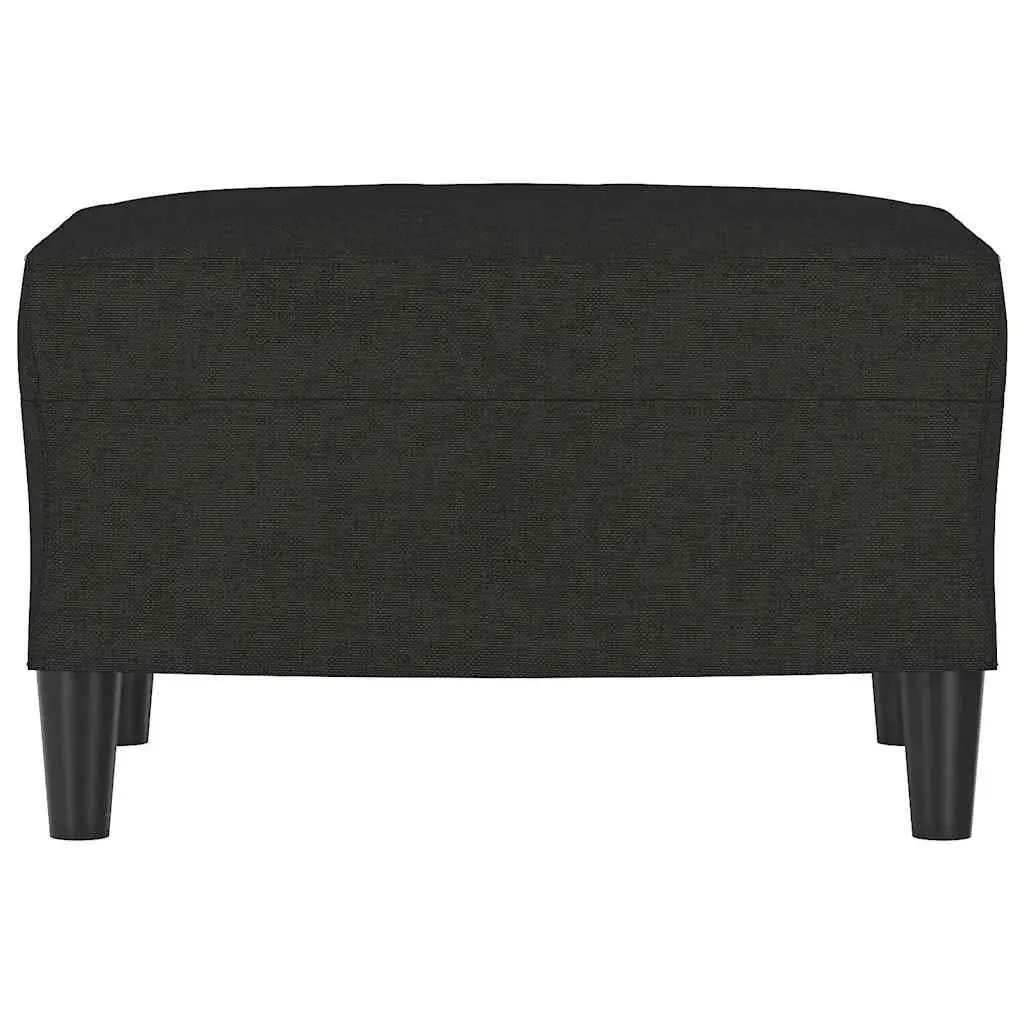 Ottoman Footstool Compact Fabric Foot Rest Black 60x50cm