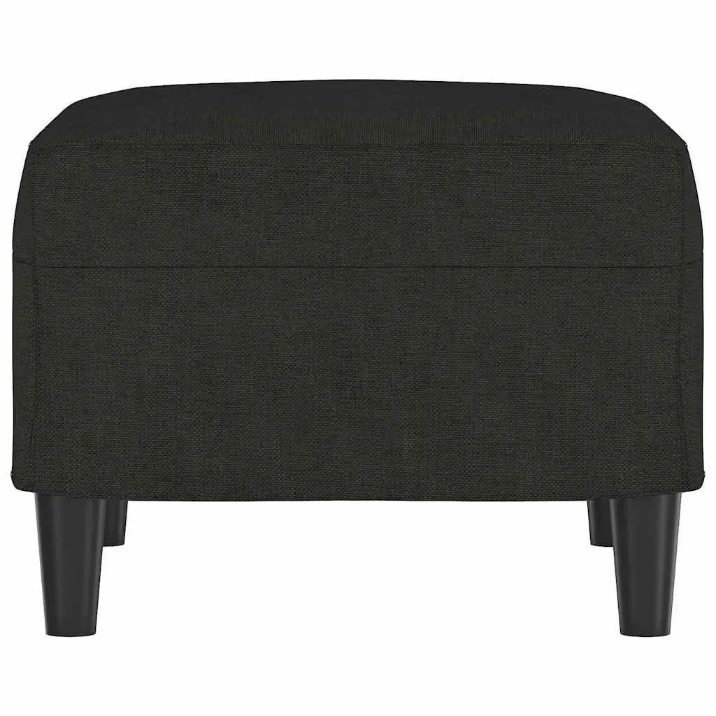 Ottoman Footstool Compact Fabric Foot Rest Black 60x50cm