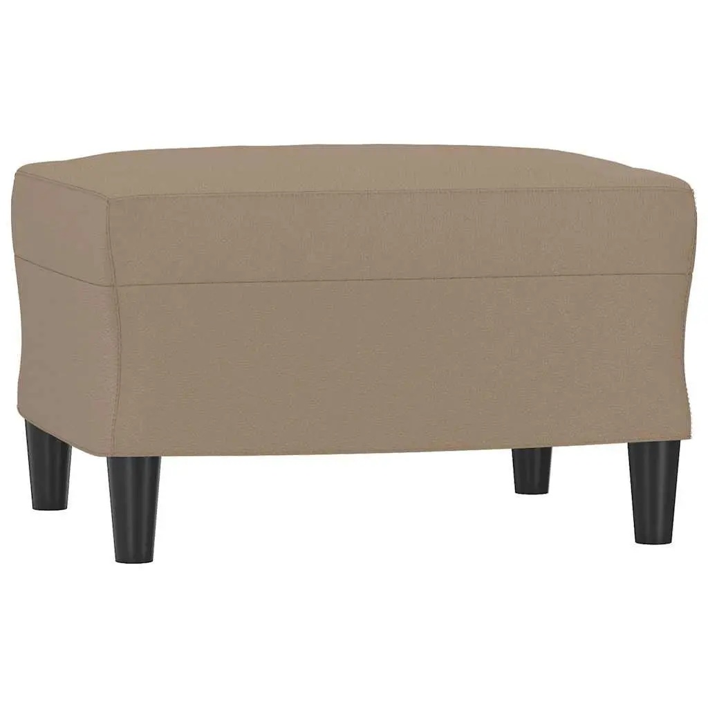 Footstool Compact Faux Leather Brown Ottoman