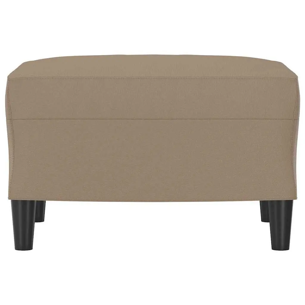 Footstool Compact Faux Leather Brown Ottoman