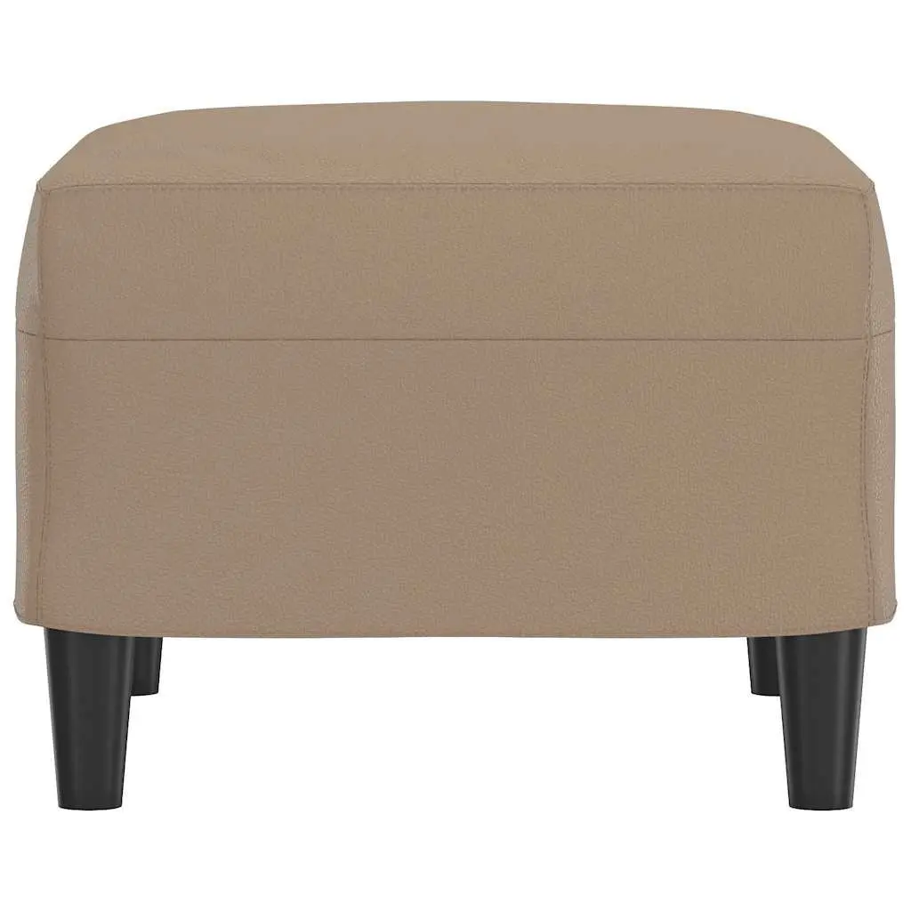 Footstool Compact Faux Leather Brown Ottoman