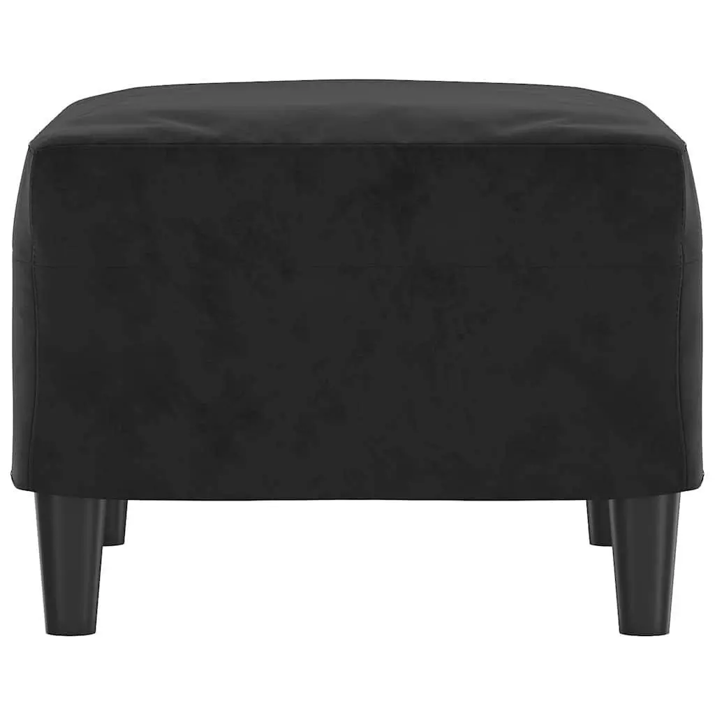Ottoman Compact Footstool Velvet Black 60 x 50 x 41 cm