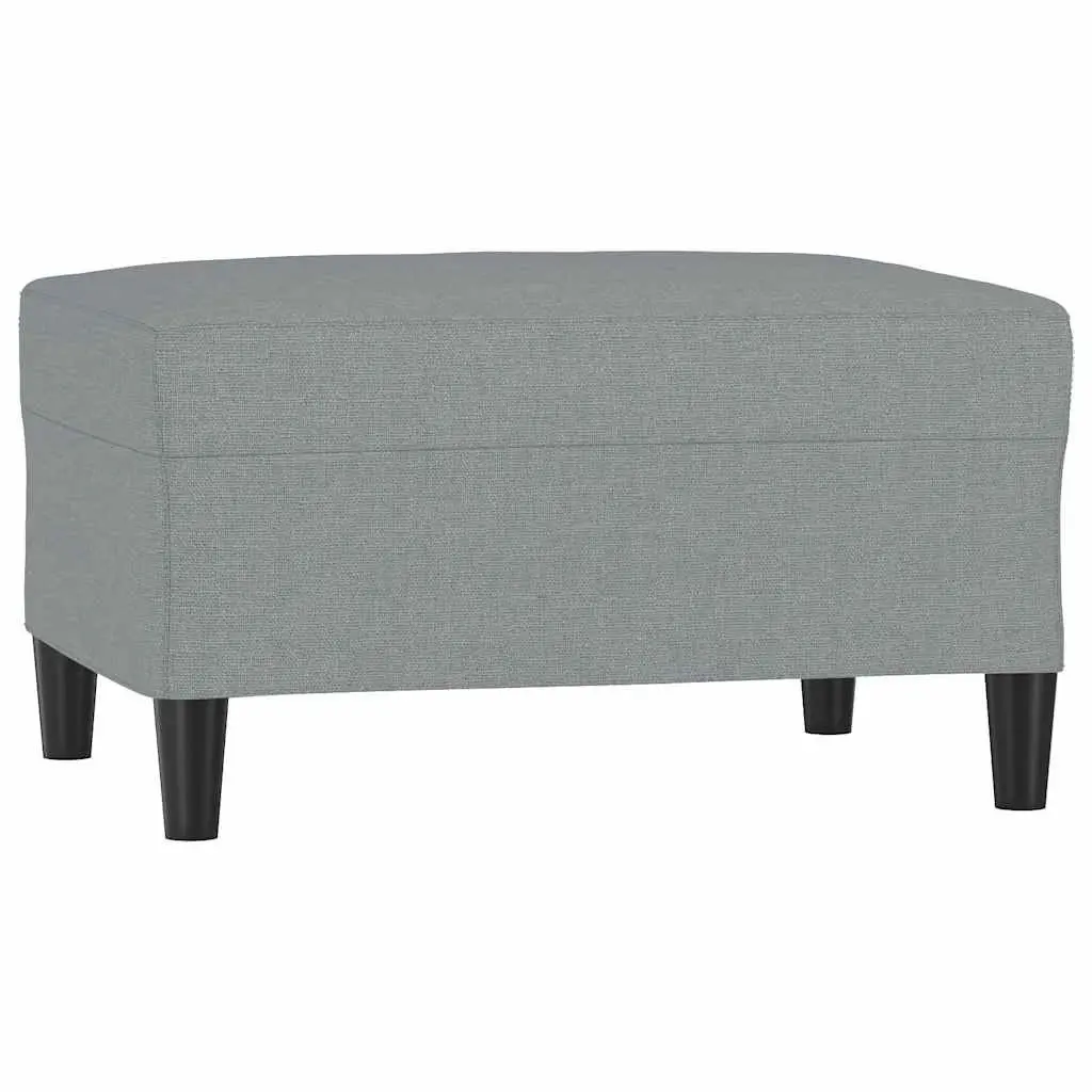 Footstool Compact Fabric Grey 70x55x41cm Living Room Furniture