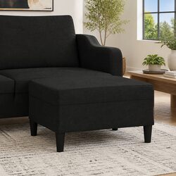 Compact Black Footstool 70x55x41 cm for Modern Interiors