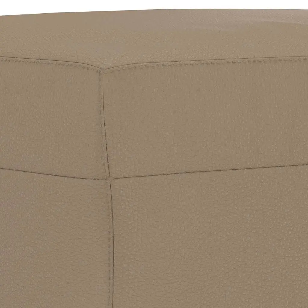 Ottoman Faux Leather Footstool Compact Brown