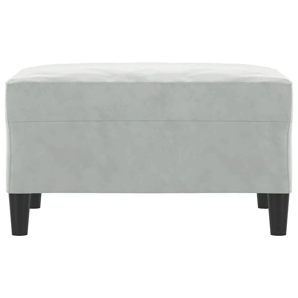 Ottoman Footstool Soft Velvet Light Grey 70x55x41 cm Living Room Foot Rest