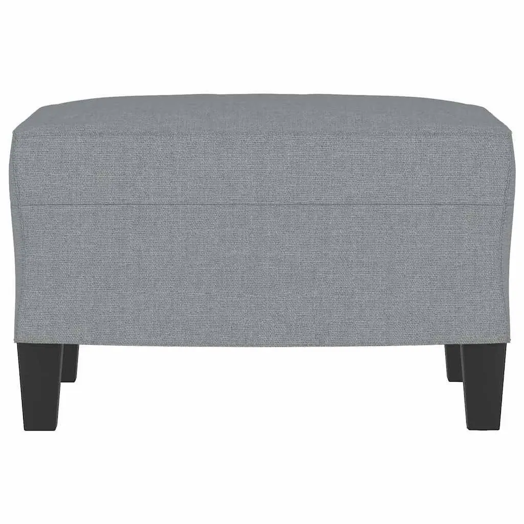 Ottoman Compact Footstool Light Grey Fabric Foot Rest