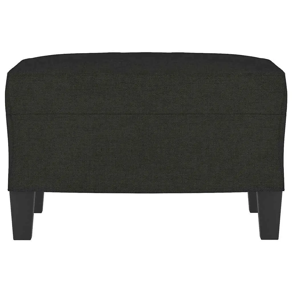 Ottoman Compact Footstool Black Fabric Living Room Bedroom Furniture