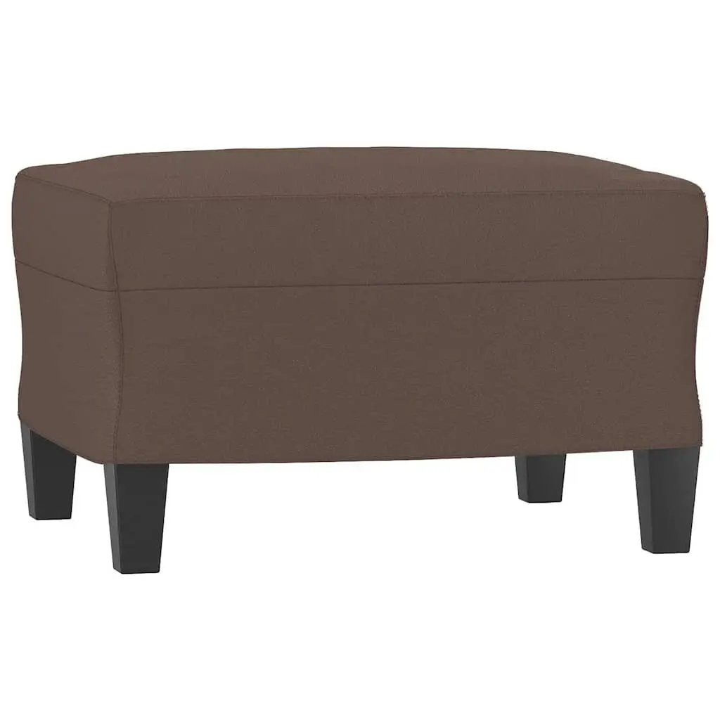Ottoman Compact Faux Leather Footstool Brown 60 x 50 x 41 cm
