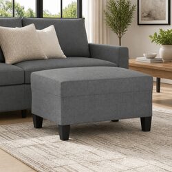 Dark Grey Footstool Ottoman for Living Room Use 70x55x41cm