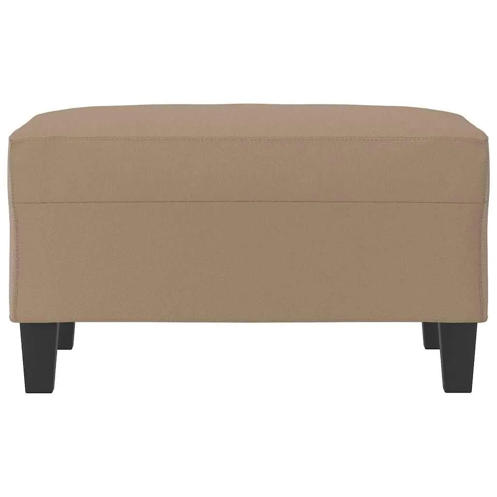Footstool Compact Faux Leather Brown Ottoman