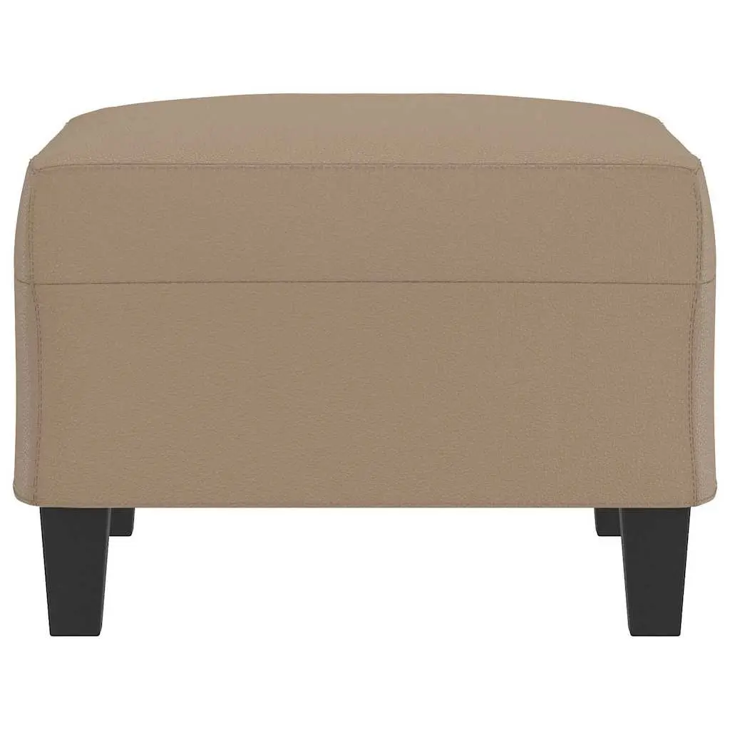 Footstool Compact Faux Leather Brown Ottoman
