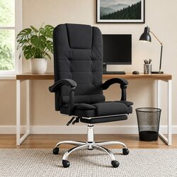 Black Ergonomic Massage Reclining Office Chair