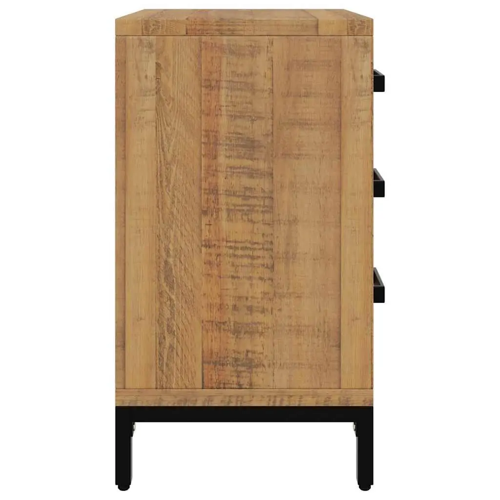 Bedside Table Solid Pinewood Vintage Industrial Brown 40x30x55 cm