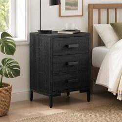 Black Bedside Cabinet 40x30x55 cm with Drawers