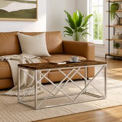 Industrial Coffee Table in Reclaimed Wood and Steel