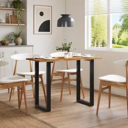 Acacia Wood Dining Table with Iron Legs 110x50x76cm