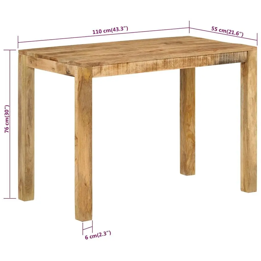 Dining Table Solid Wood 110x55x76 cm Brown