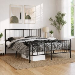 Queen Metal Bed Frame 135x190 cm with Headboard & Footboard