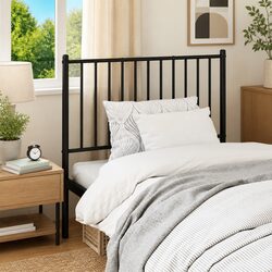 90cm Black Metal Headboard with Sturdy Support