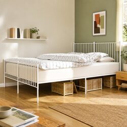 Durable Metal Bed Frame King Size 183x203 cm with Headboard