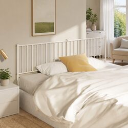 Powder Coated Steel White Headboard 180cm