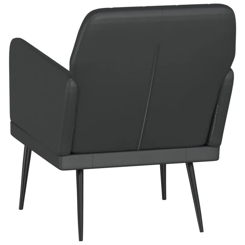Black Armchair Faux Leather Relaxation Chair Living Room Lounge Seat Padded