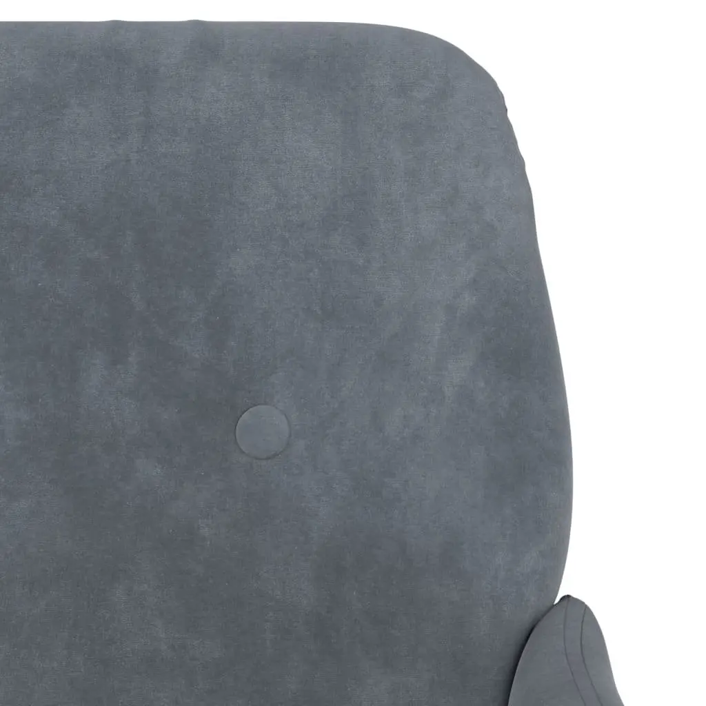 Armchair Dark Grey Velvet Upholstered Lounge Chair Relaxation Seating
