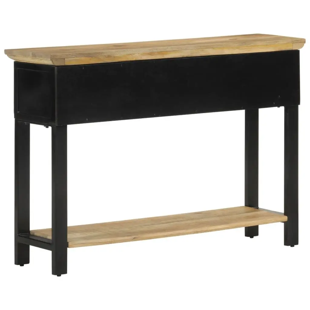 Console Table Solid Mango Wood 110x30x75cm Brown 2 Drawers Shelf Storage