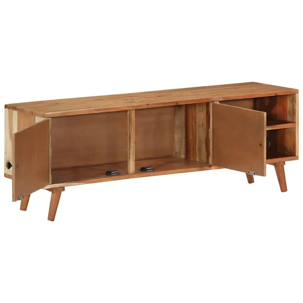 TV Cabinet Solid Wood Acacia Brown 112x30x40 cm Storage Unit