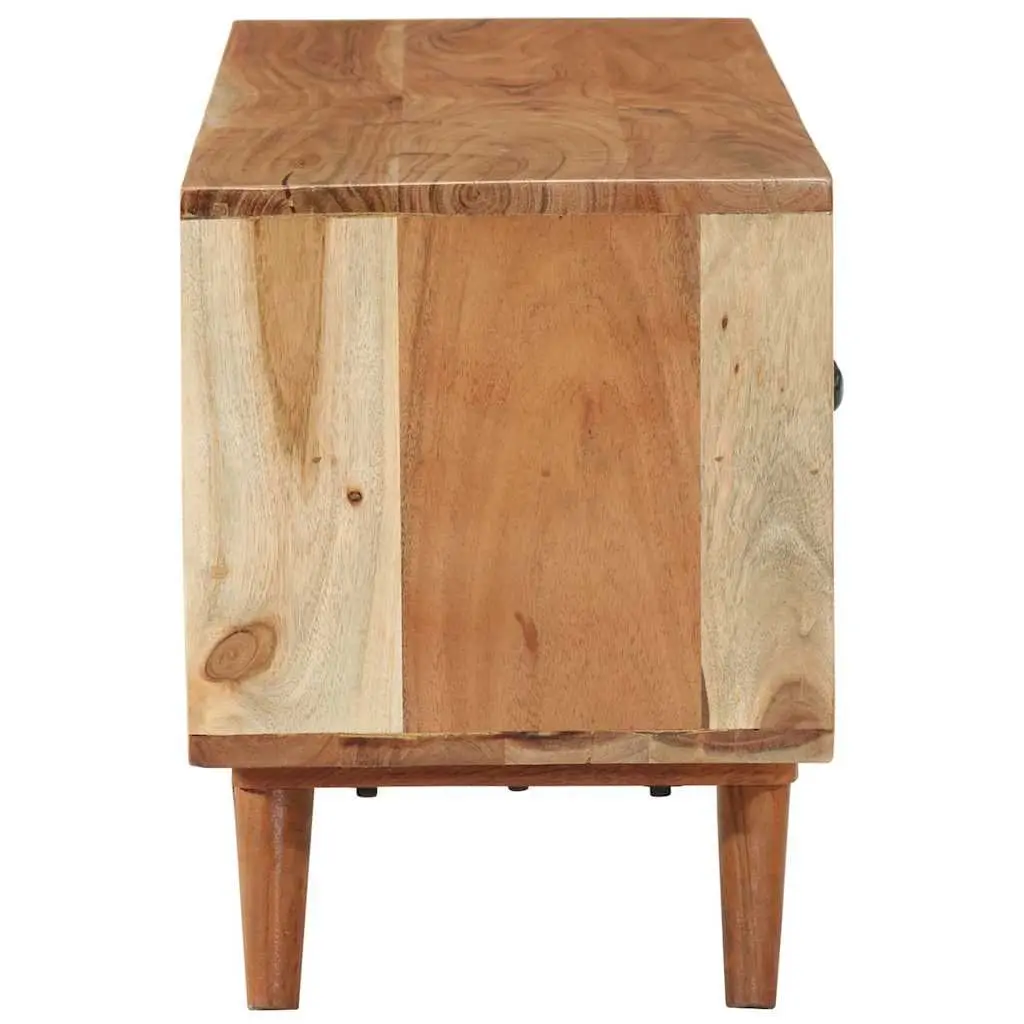 TV Cabinet Solid Wood Acacia Brown 112x30x40 cm Storage Unit