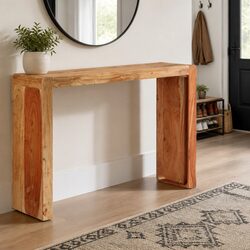 Console Table Solid Acacia Wood 110x30x76 cm