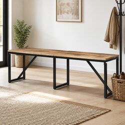 Industrial Style Solid Mango Wood Bench 160x35x46 cm