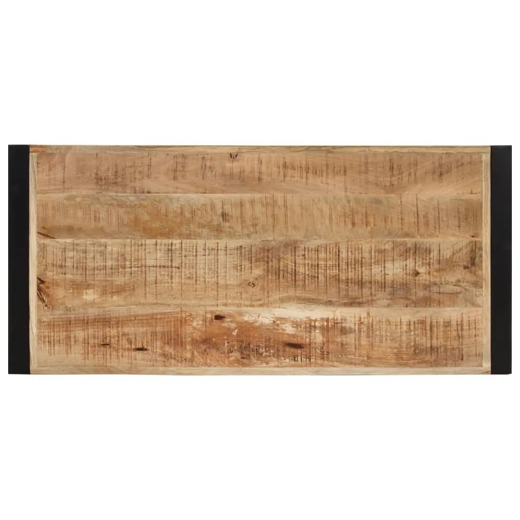 Coffee Table Rustic Two Tier Storage 120x55x40 cm Solid Wood Mango Brown
