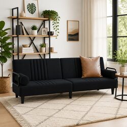 Sofa Bed with Adjustable Backrest and Velvet Upholstery