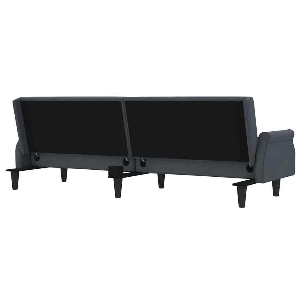 Sofa Bed Adjustable Backrest Comfort Grey Velvet