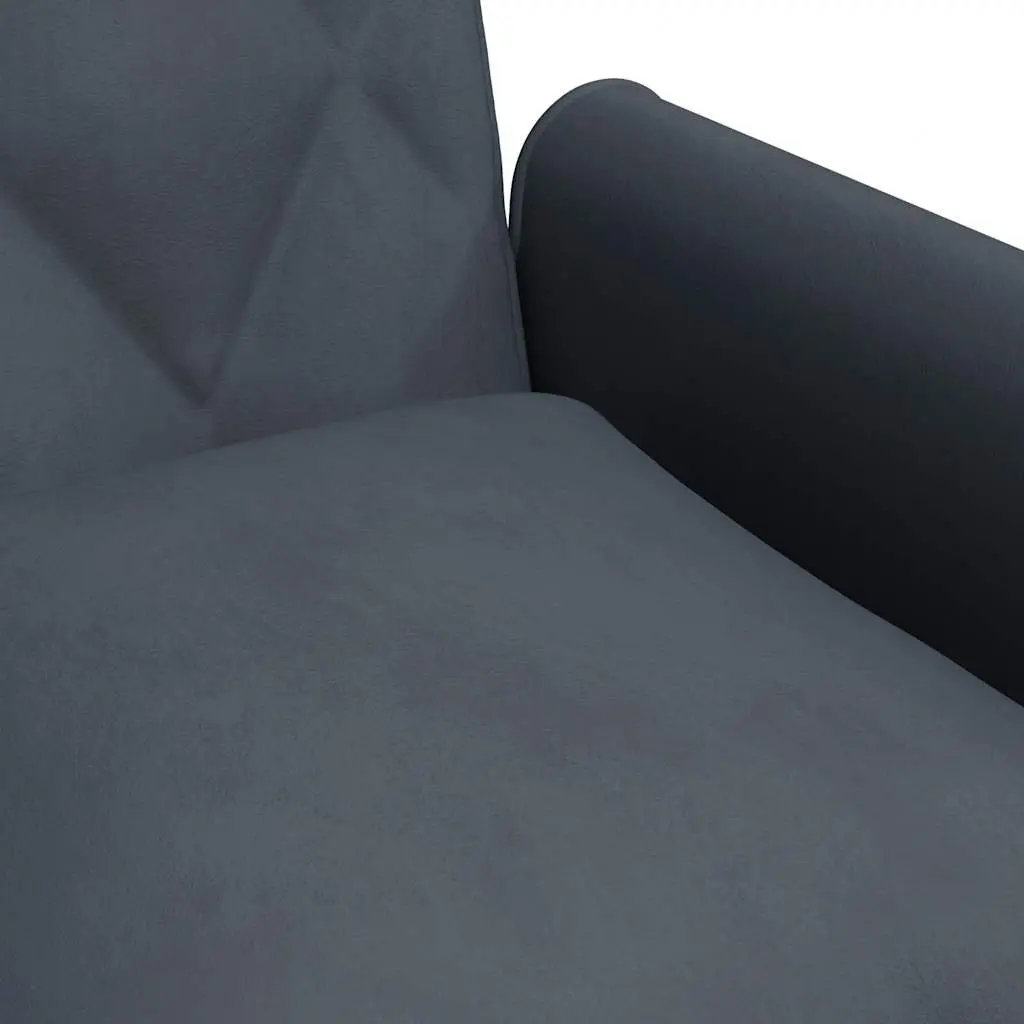 Sofa Bed Adjustable Backrest Comfort Grey Velvet