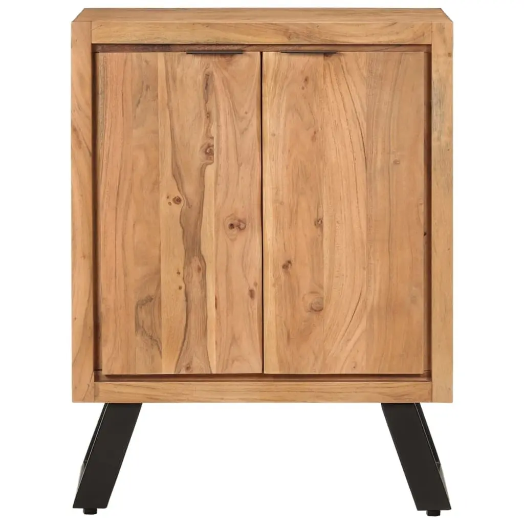 Solid Wood Sideboard Storage Cabinet 2 Doors Brown Acacia