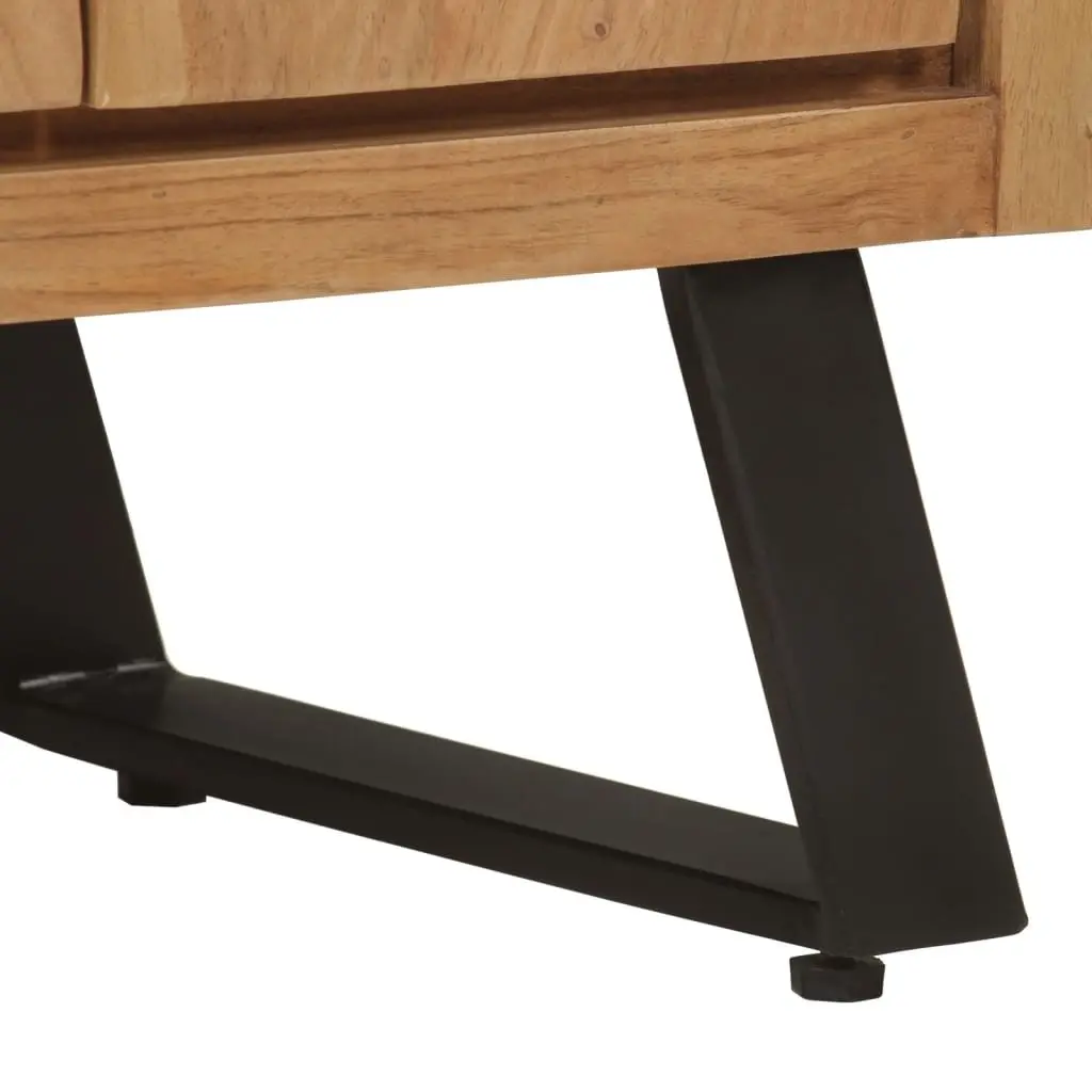 Solid Wood Sideboard Storage Cabinet 2 Doors Brown Acacia