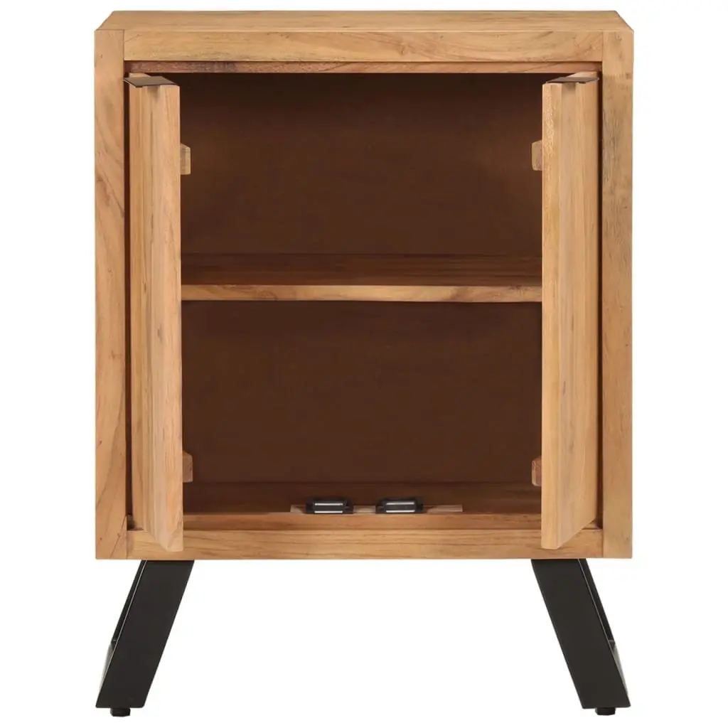 Solid Wood Sideboard Storage Cabinet 2 Doors Brown Acacia