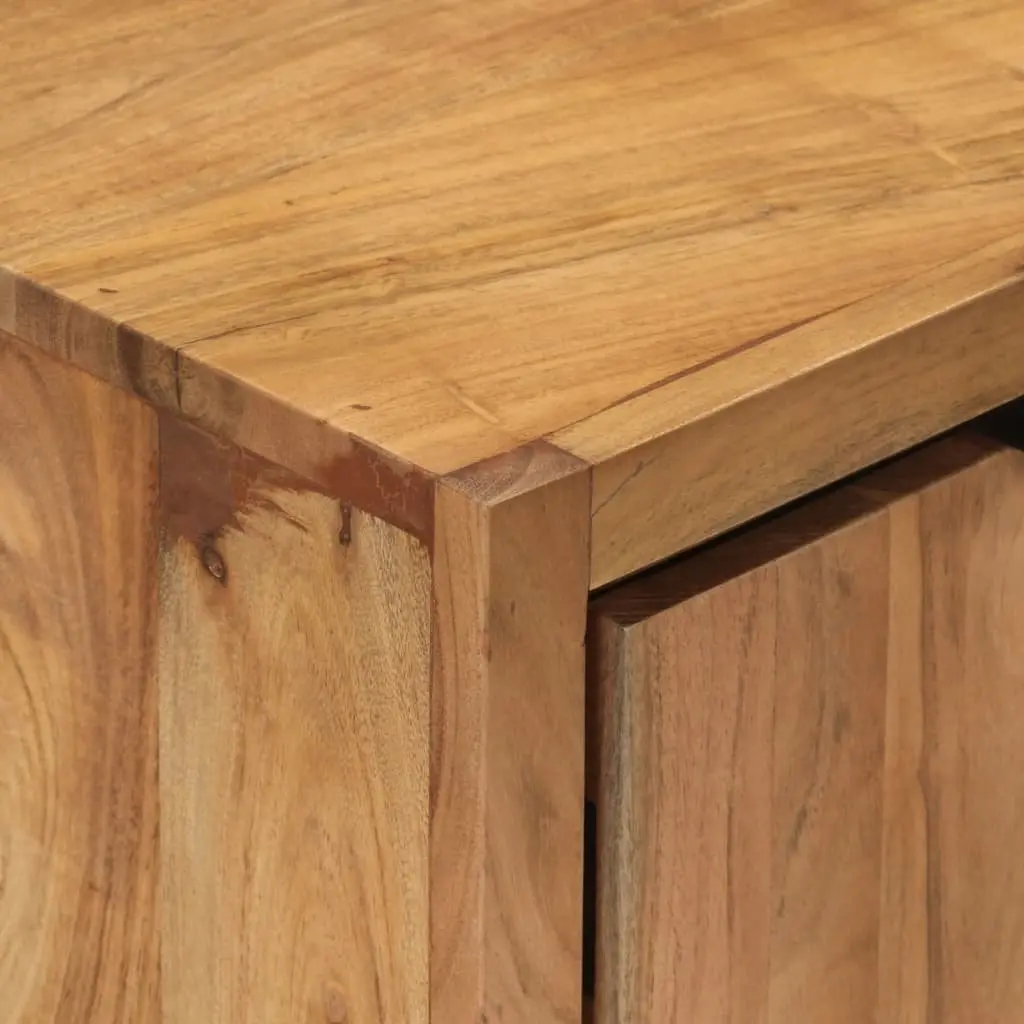 Solid Wood Sideboard Storage Cabinet 2 Doors Brown Acacia