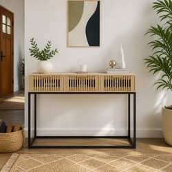 Scandinavian Console Table 105x30x75cm with 3 Drawers