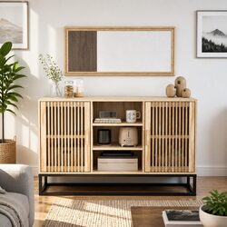 Functional Sideboard Cabinet 105x30x65cm in Brown