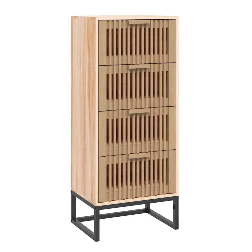 Tall Storage Cabinet Brown Engineered Wood Sideboard with Drawers 40x30x95cm