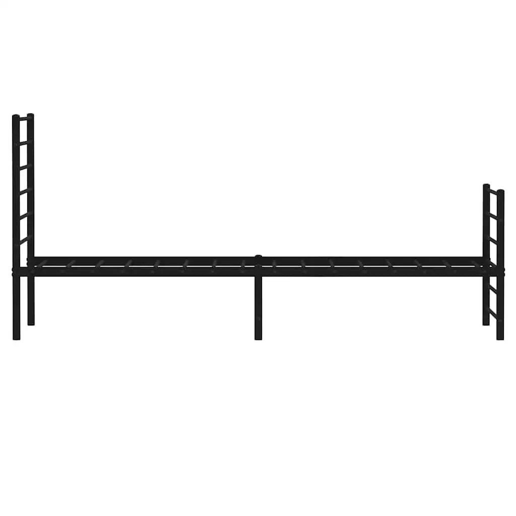 Metal Bed Frame King Single Black Powder-coated Steel 107x203 cm