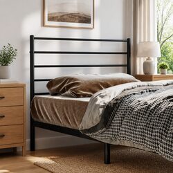 Durable Black Metal Headboard 107cm Specifications
